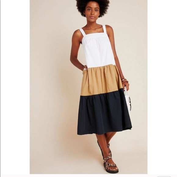 ANTHROPOLOGIE Maeve Colorblock Dress XS Petite